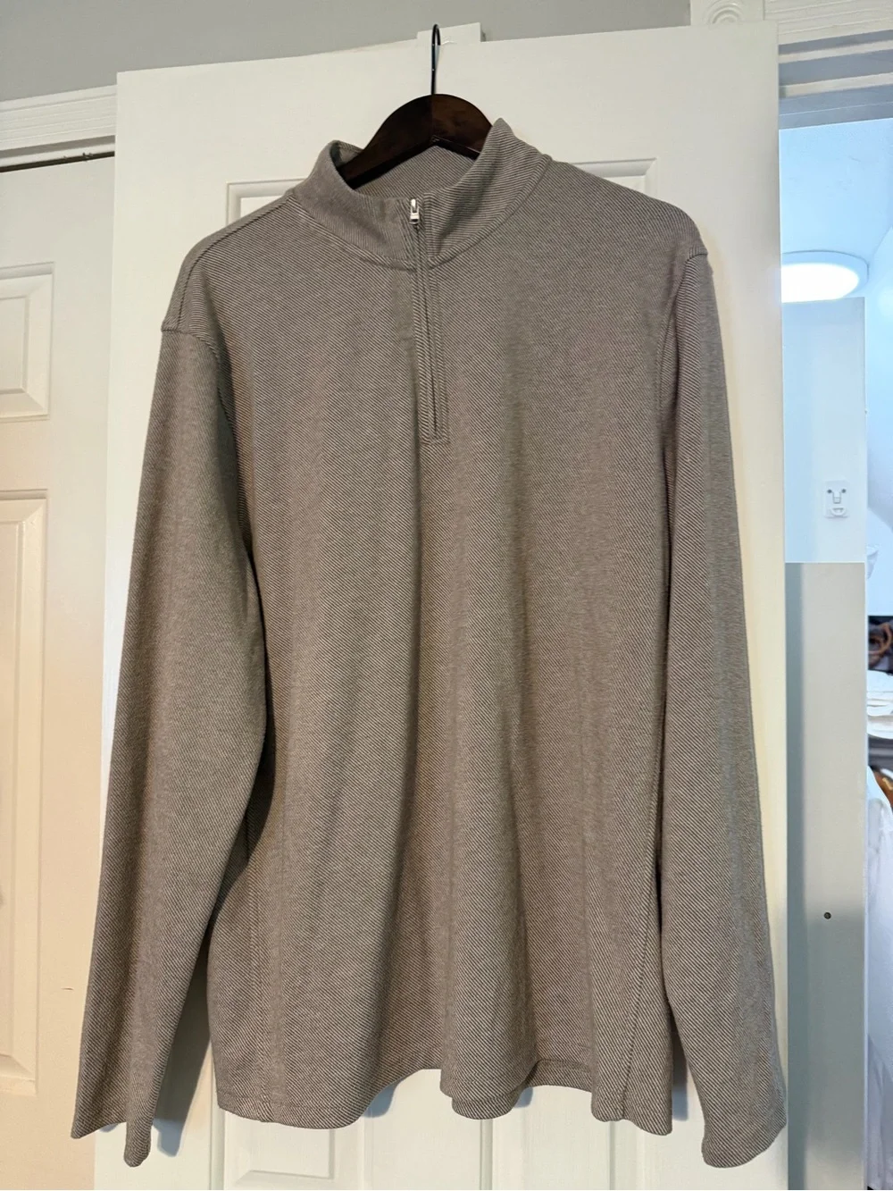 J. Crew Men’s Quarter-Zip Sweater in Taupe Gray
